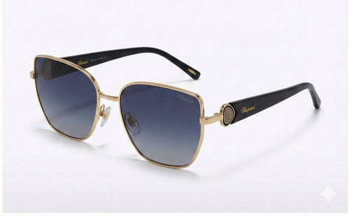 CHOPARD Gold-Trim Sunglasses – Luxury Design & UV Protection - Dark Blue