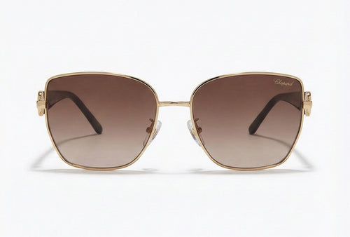 CHOPARD Gold-Trim Sunglasses – Luxury Design & UV Protection - Brown