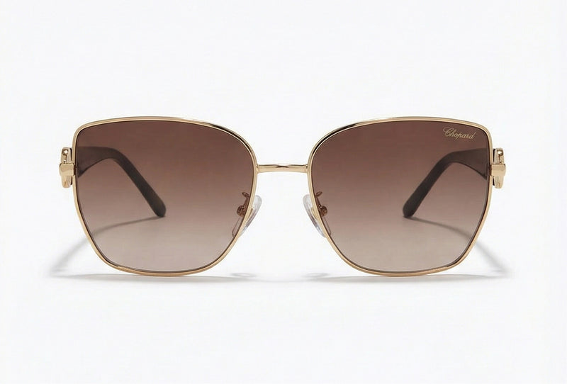 CHOPARD Gold-Trim Sunglasses – Luxury Design & UV Protection - Brown