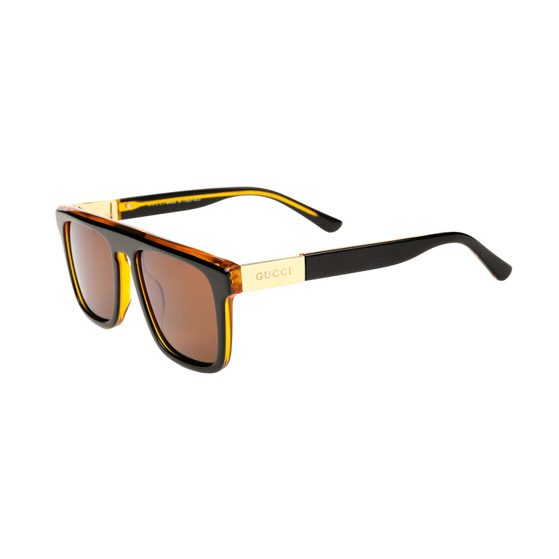 Gucci GoldLine Square - Amber Brown Gold